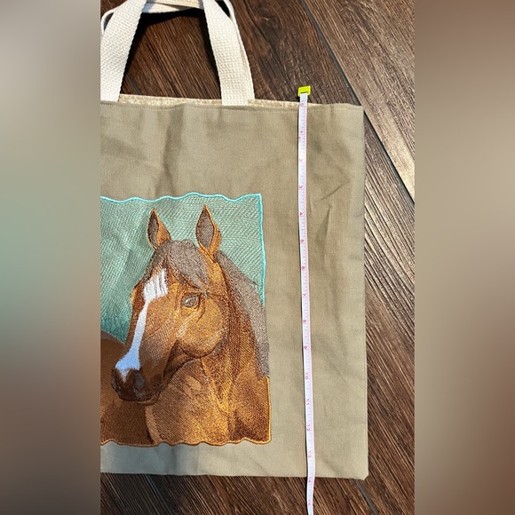 Tote. Embroidered horse. Canvas. Unisex. - Picture 6 of 8